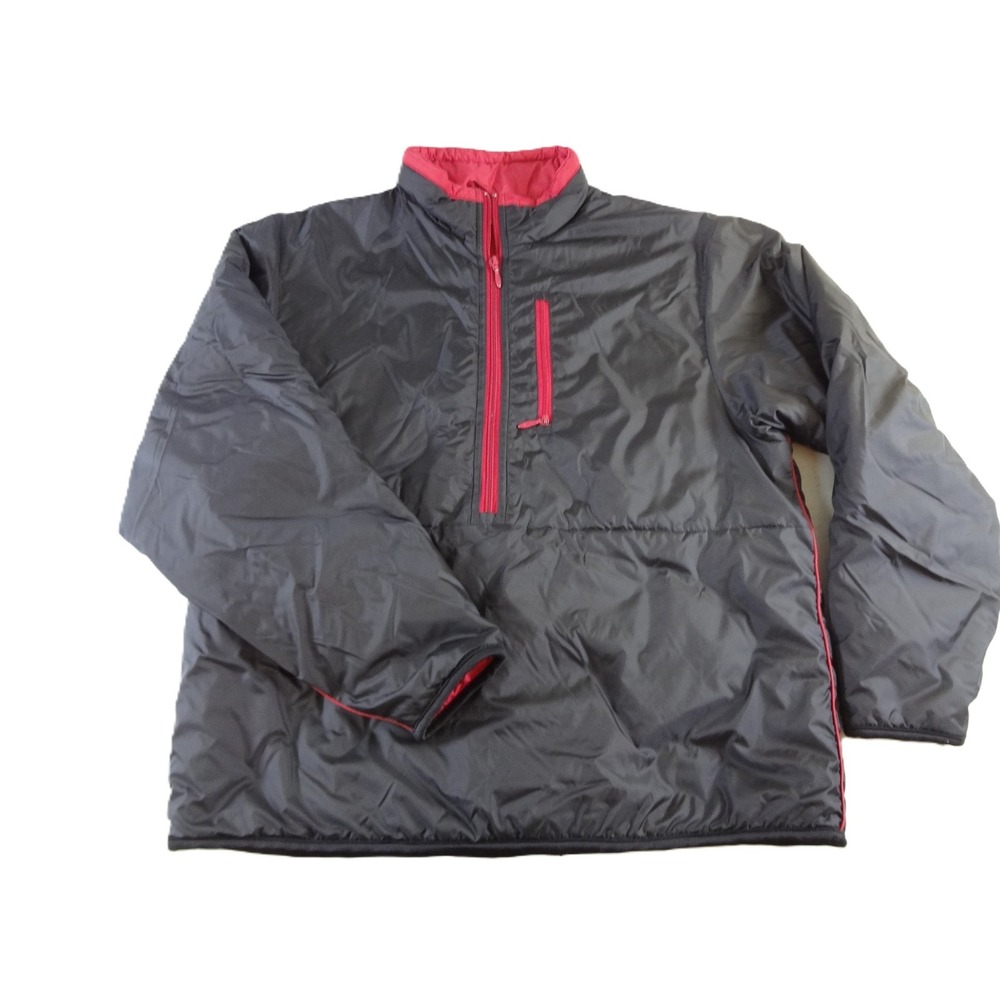 Vintage Lord & Taylor Gray Red Nylon Pullover Jacket Lightweight Men's‎ Lg